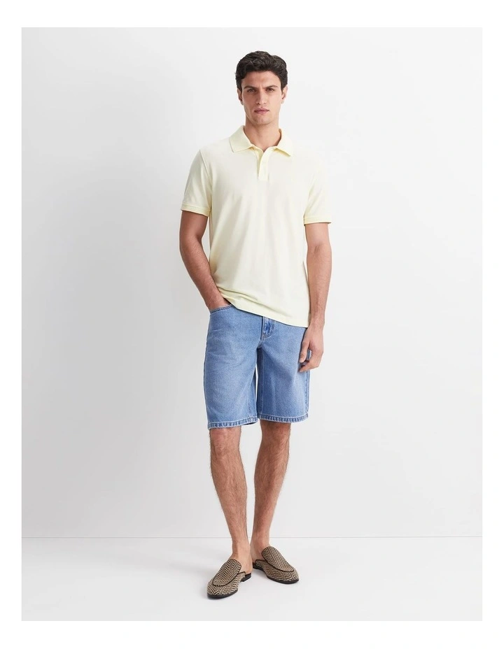 Pique Polo Shirt in Yellow image 3