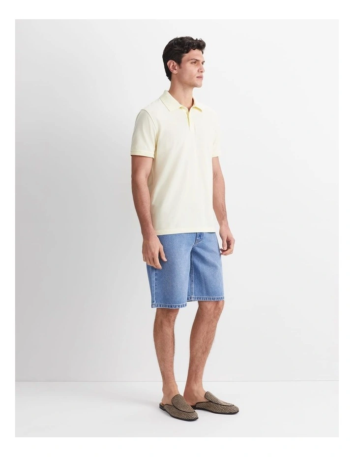 Pique Polo Shirt in Yellow image 4