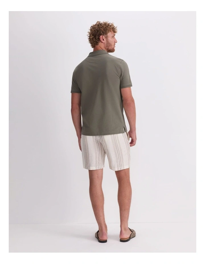 Pique Polo Shirt in Green image 2