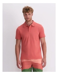 Pique Polo Shirt in Red