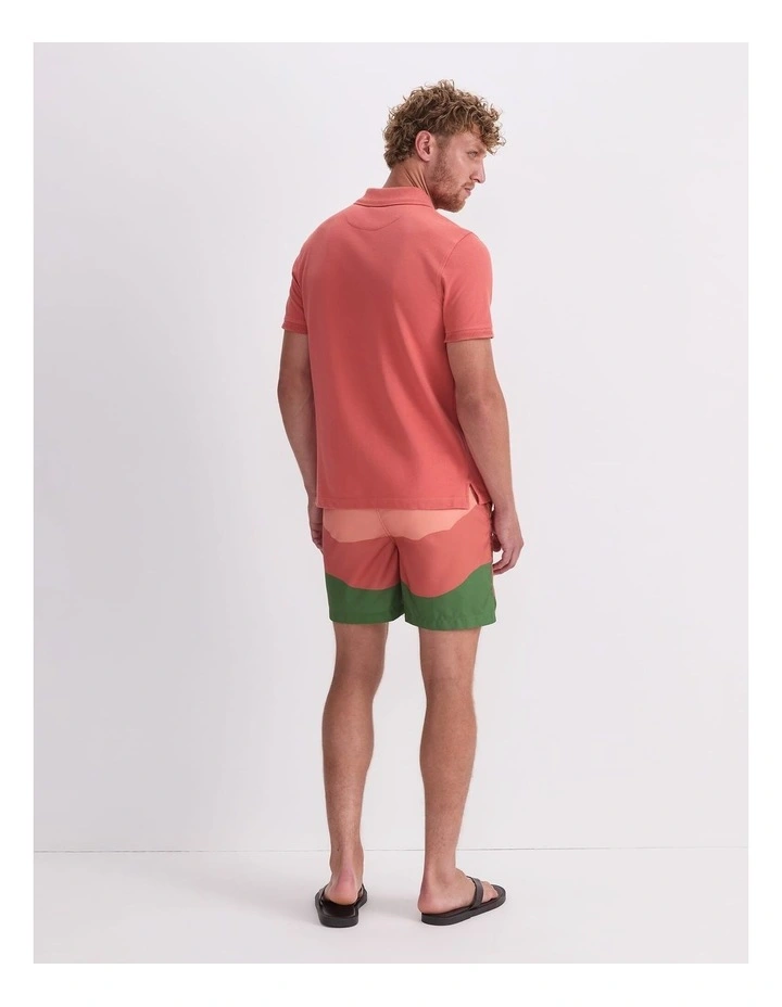 Pique Polo Shirt in Red image 2