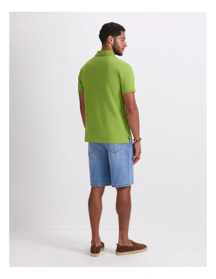 SC Pique Polo Shirt in Pea image 2
