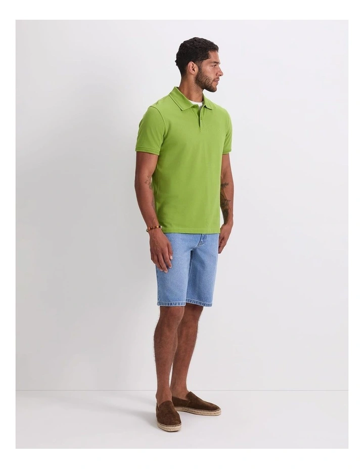 SC Pique Polo Shirt in Pea image 3