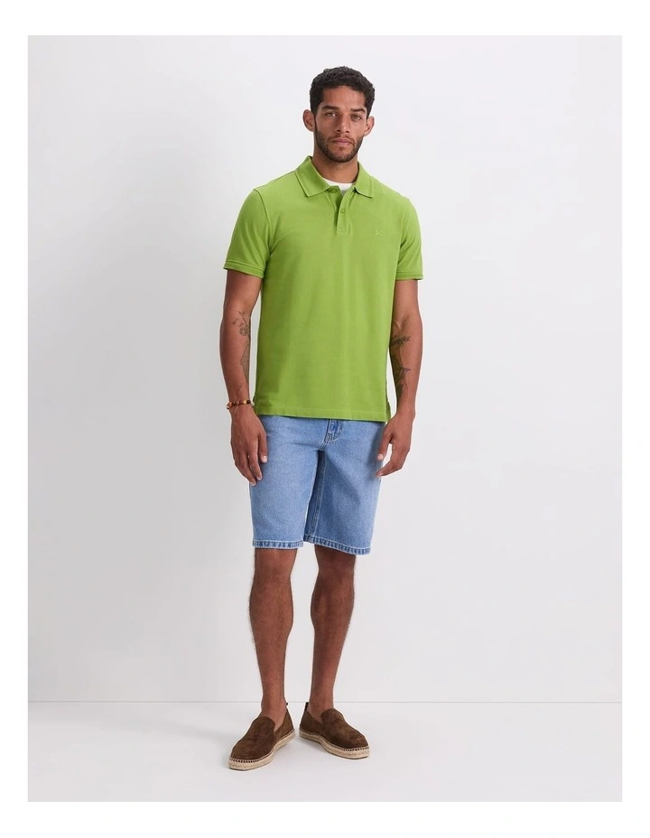 SC Pique Polo Shirt in Pea image 4