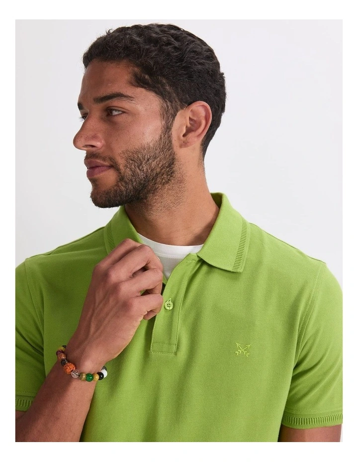 SC Pique Polo Shirt in Pea image 6