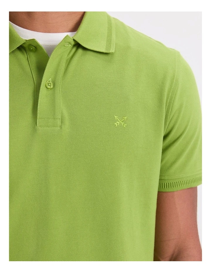 SC Pique Polo Shirt in Pea image 7