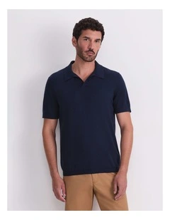 Ojas Knit Polo Shirt in Black