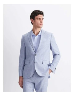 Ridley Linen Blend Suit Jacket in Blue