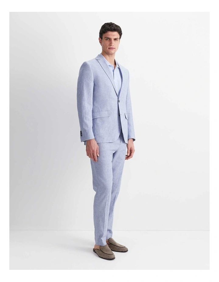 Ridley Linen Blend Suit Jacket in Blue image 4