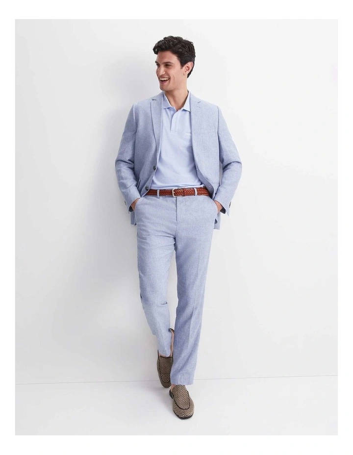 Ridley Linen Blend Suit Jacket in Blue image 5