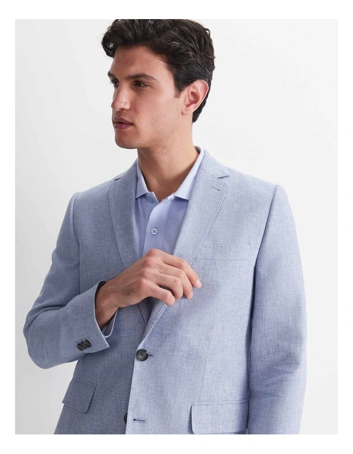 Ridley Linen Blend Suit Jacket in Blue image 6