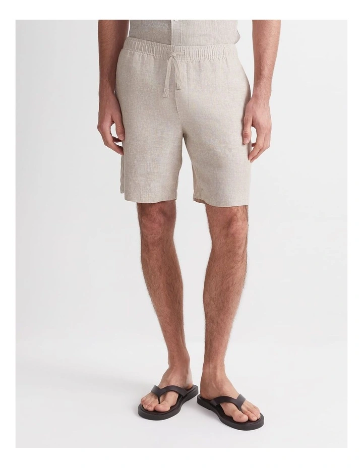 Caffery Yarn Dyed Linen Short in Brown image 1