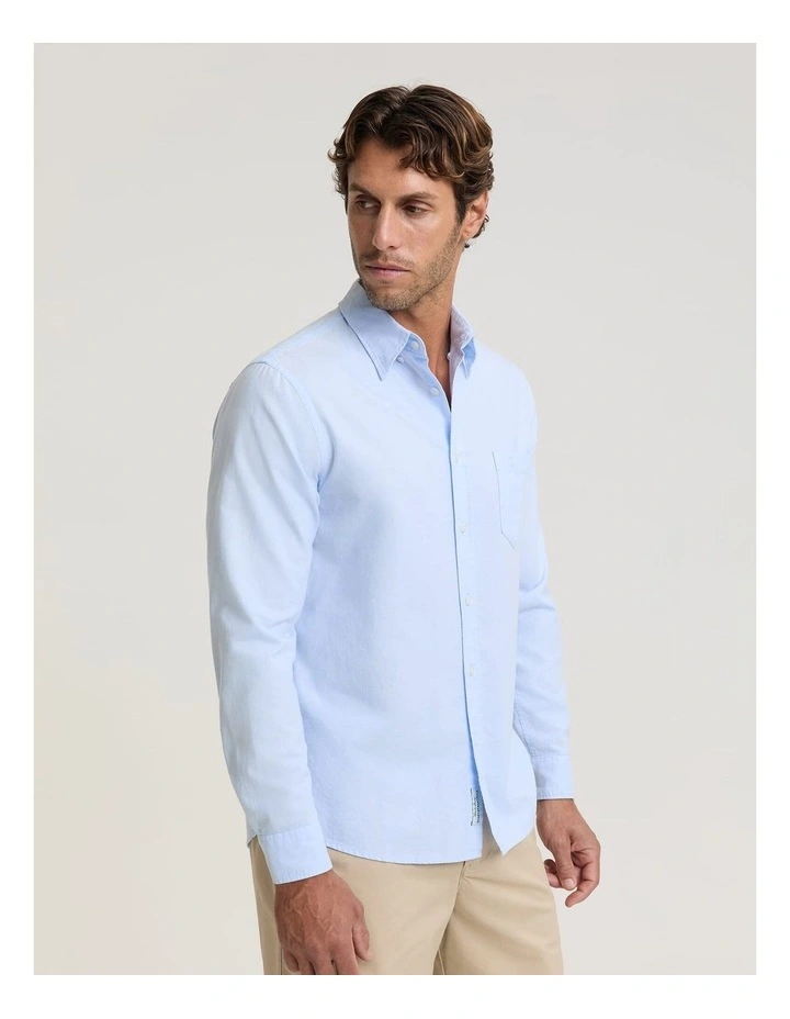 Oxford Long Sleeve Shirt in Blue image 4