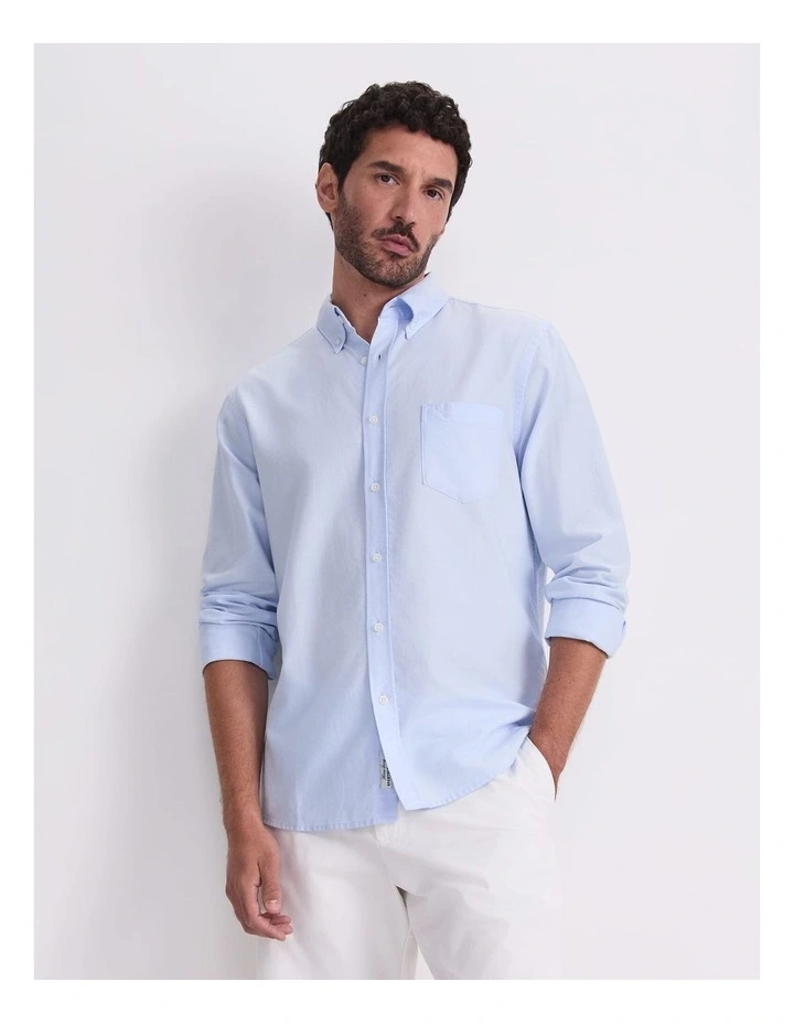 Oxford Long Sleeve Shirt in Blue image 5