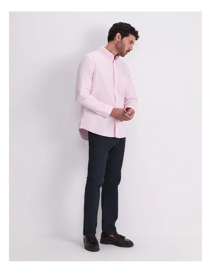 Oxford Long Sleeve Shirt in Pink image 3