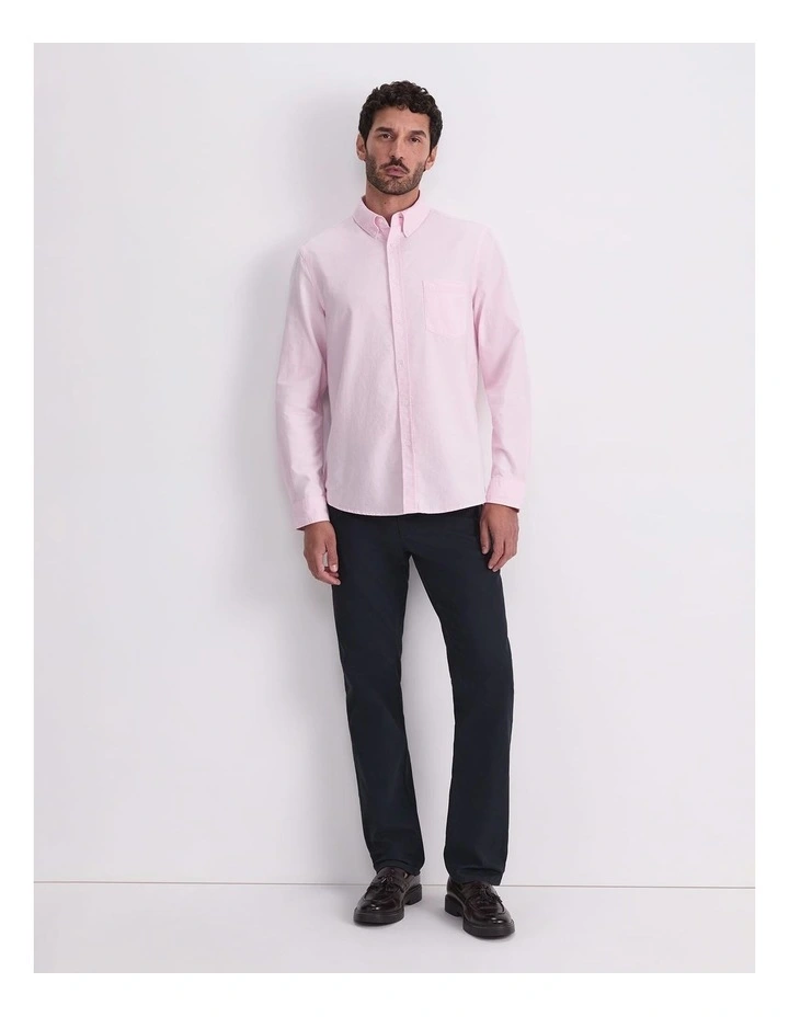 Oxford Long Sleeve Shirt in Pink image 4