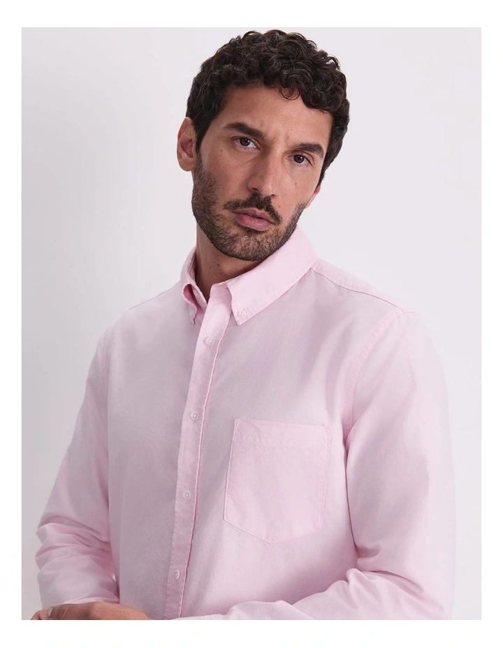 Oxford Long Sleeve Shirt in Pink image 6