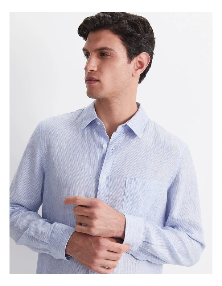 Vinnie Long Sleeve Linen Shirt image 3