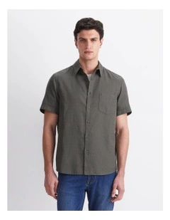 Short Sleeve Delave Linen Shirt