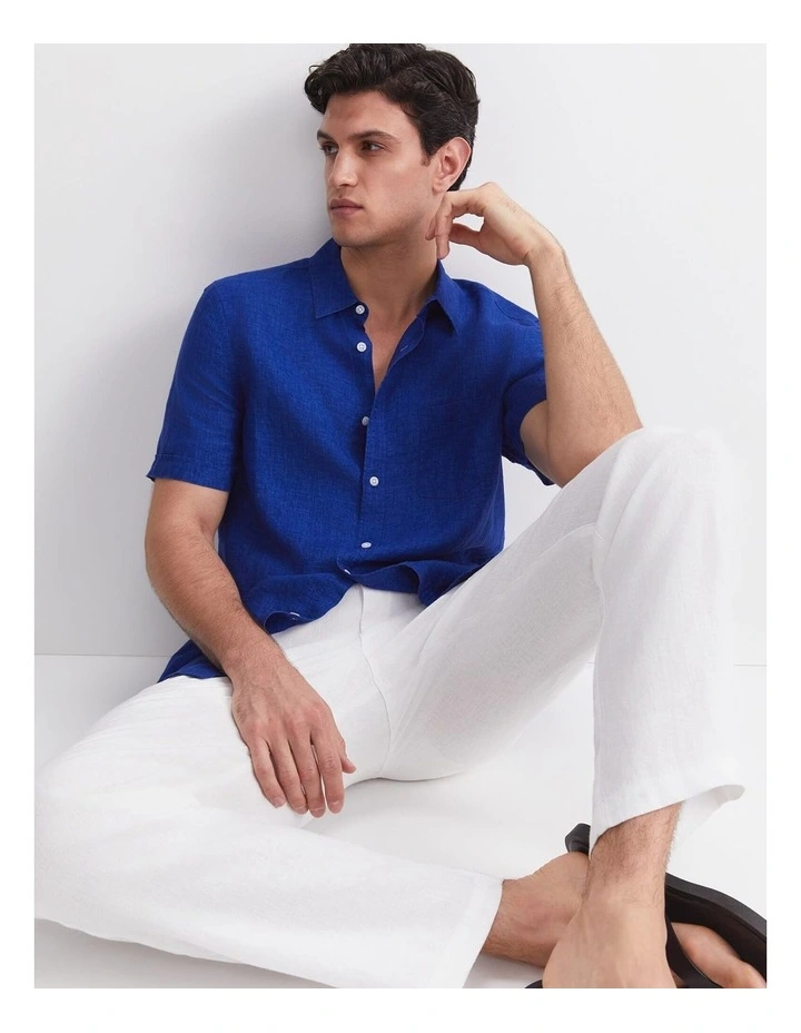 Short Sleeve Delave Linen Shirt image 6