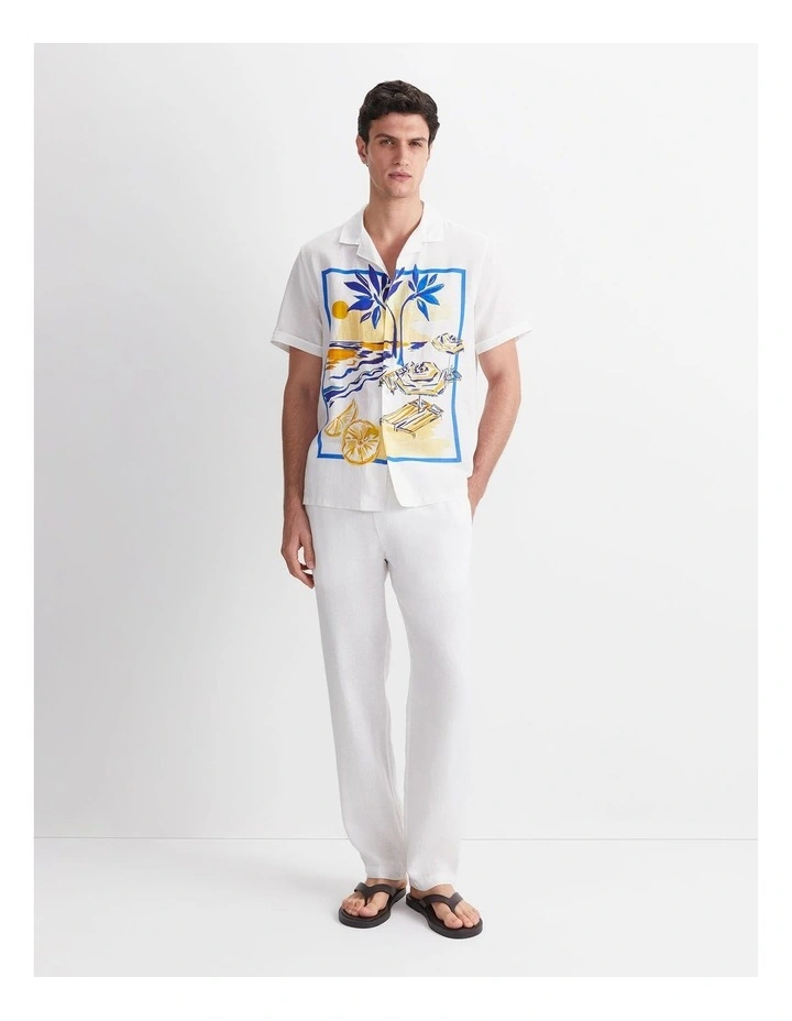 Miles Linen Blend Print Shirt image 3