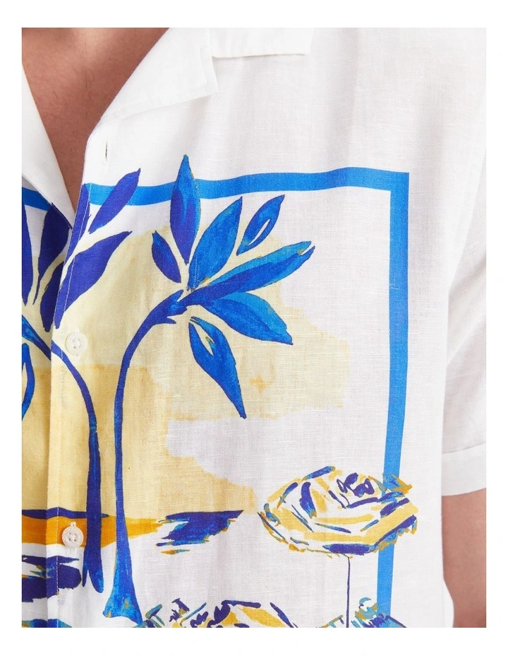 Miles Linen Blend Print Shirt image 6