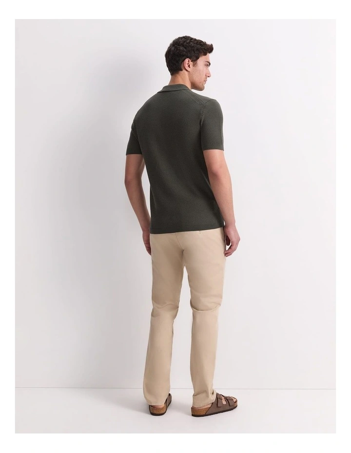 Alec Knit Polo Shirt in Green image 2