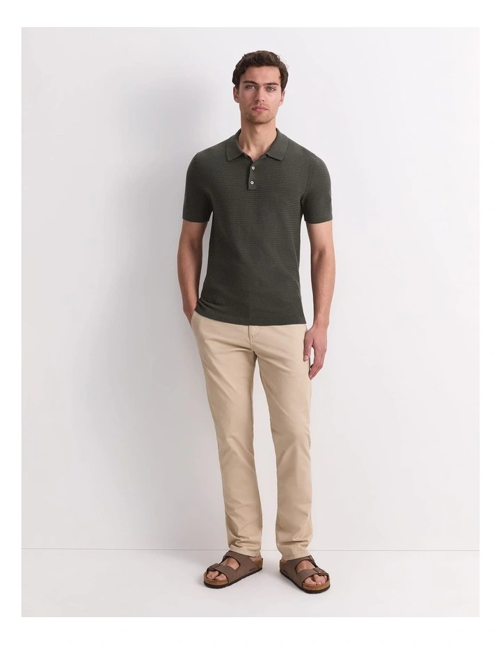 Alec Knit Polo Shirt in Green image 4