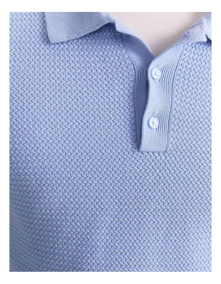 Alec Knit Polo in Pale Blue image 4