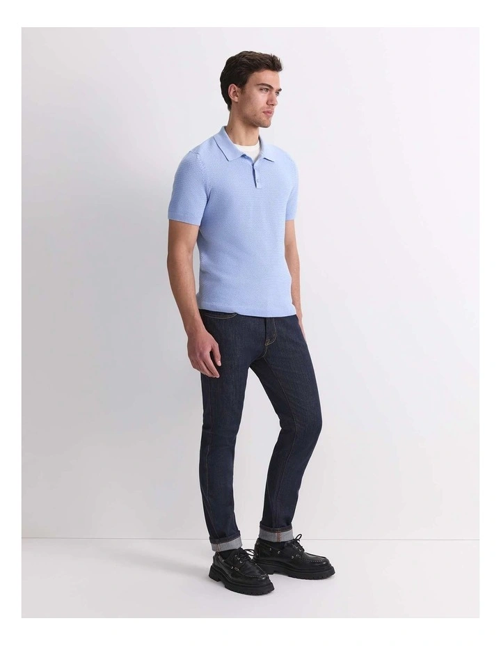 Alec Knit Polo in Pale Blue image 5