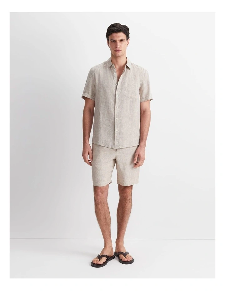 Short Sleeve Yarn-Dyed Linen Shirt image 3