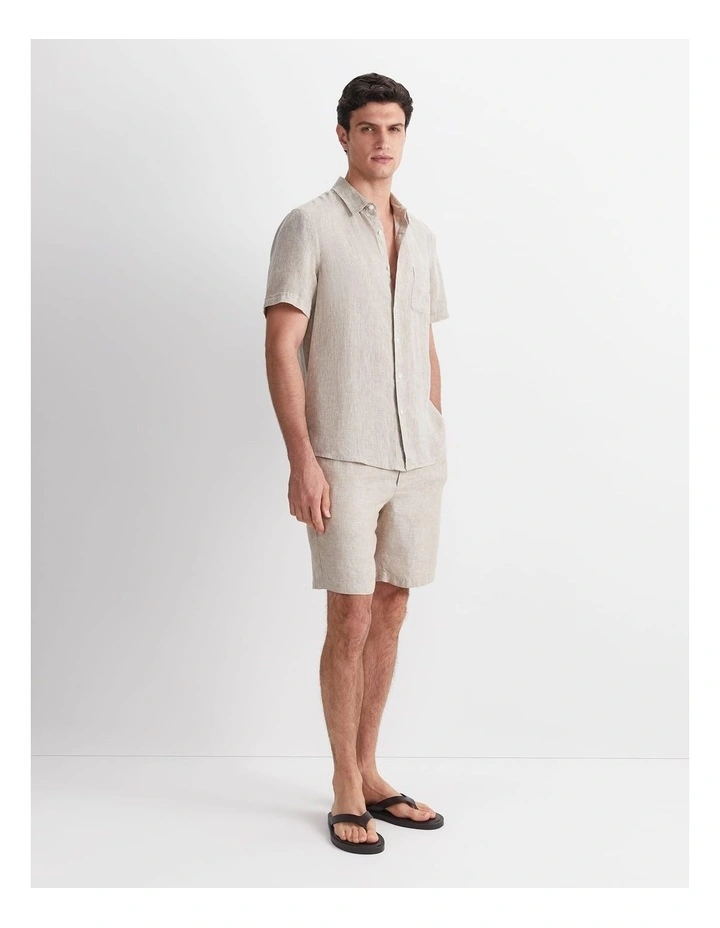 Short Sleeve Yarn-Dyed Linen Shirt image 4
