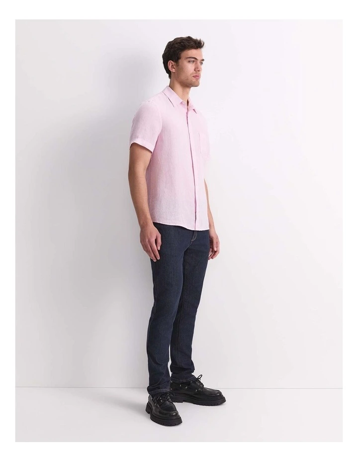 Short Sleeve Yarn-Dyed Linen Shirt image 4