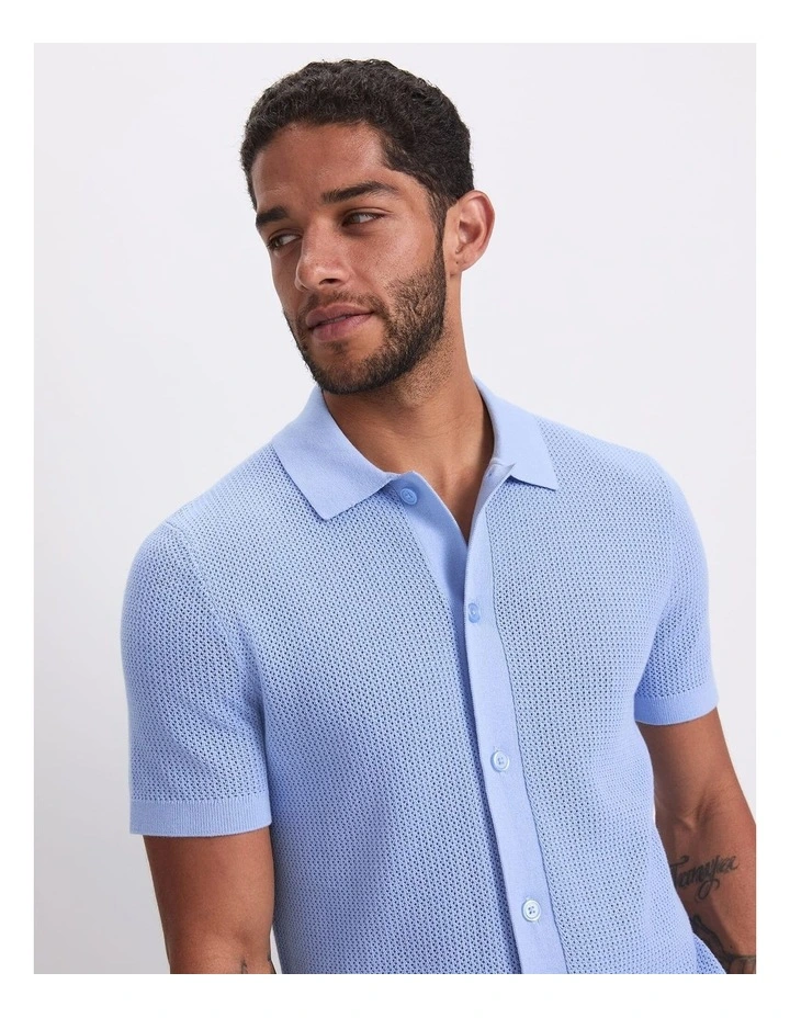 Francis Knit Shirt in Sky image 5
