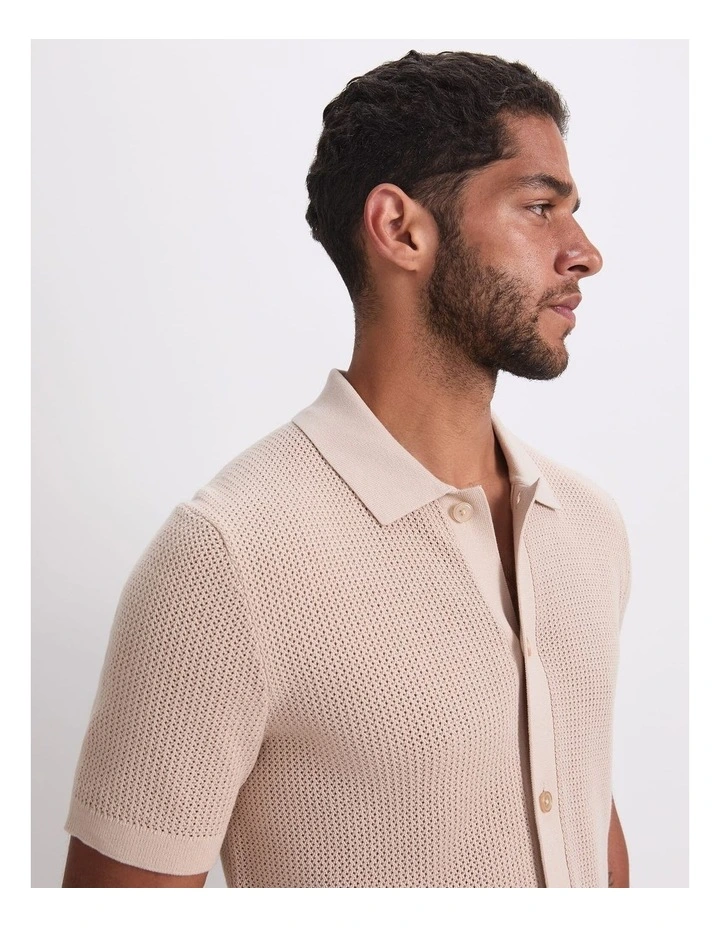 Francis Knit Shirt in Natural image 4