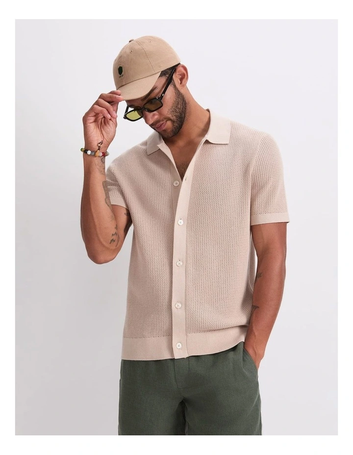 Francis Knit Shirt in Natural image 5