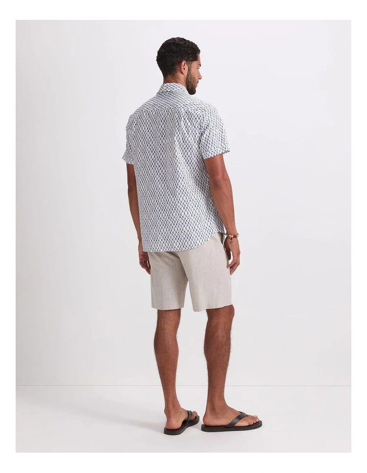 Guy Short Sleeve Liberty Print Shirt in White/Blue image 2