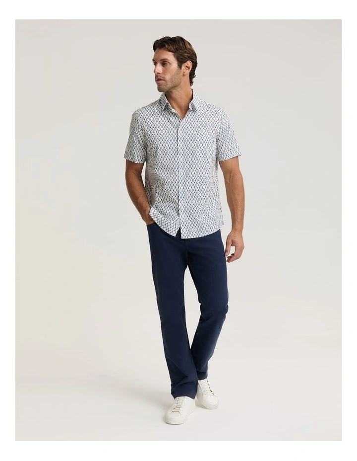 Guy Short Sleeve Liberty Print Shirt in White/Blue image 3
