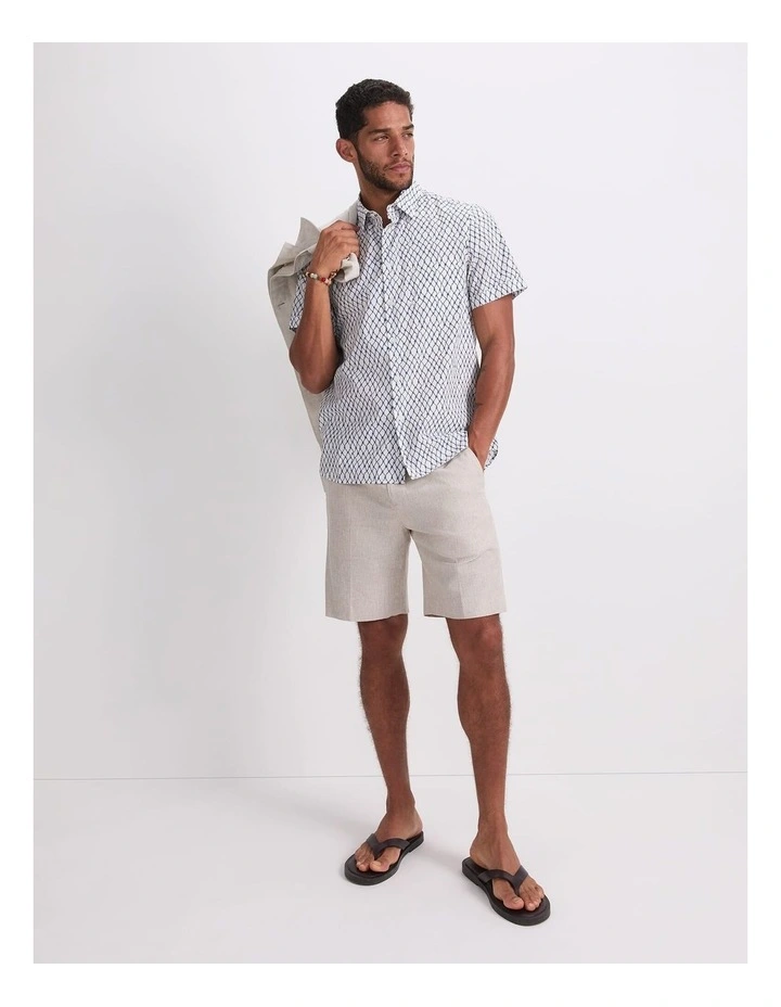 Guy Short Sleeve Liberty Print Shirt in White/Blue image 3