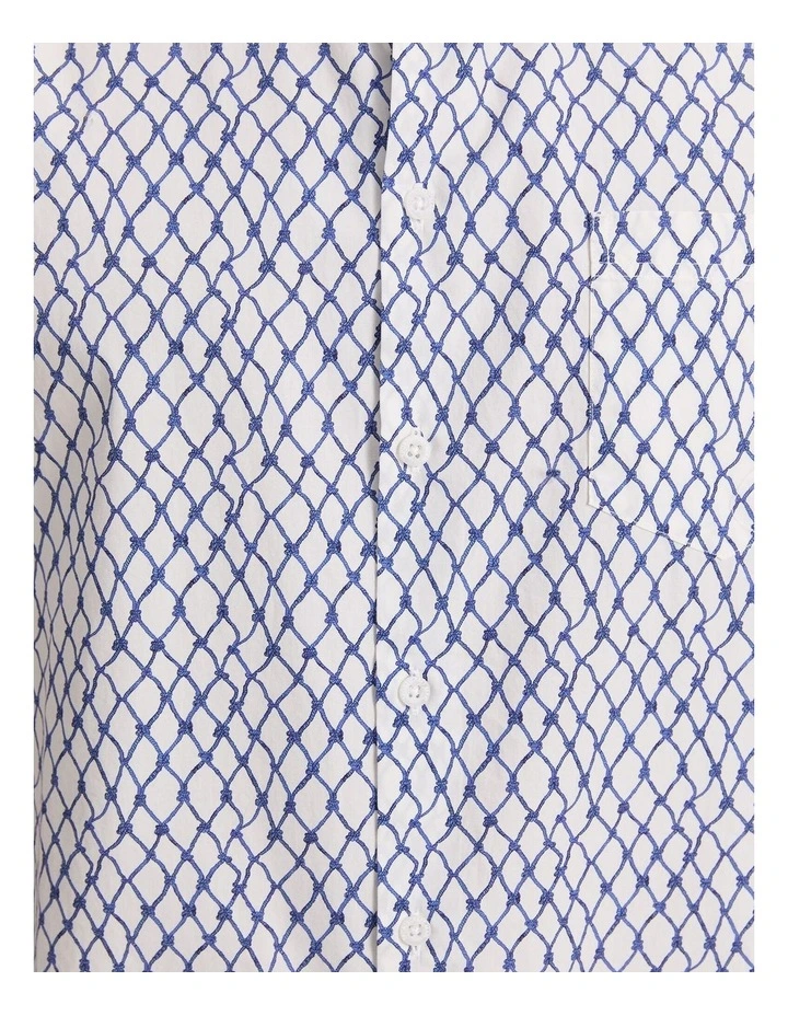 Guy Short Sleeve Liberty Print Shirt in White/Blue image 5