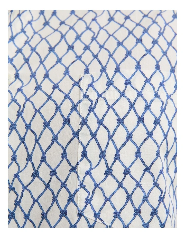 Guy Short Sleeve Liberty Print Shirt in White/Blue image 6