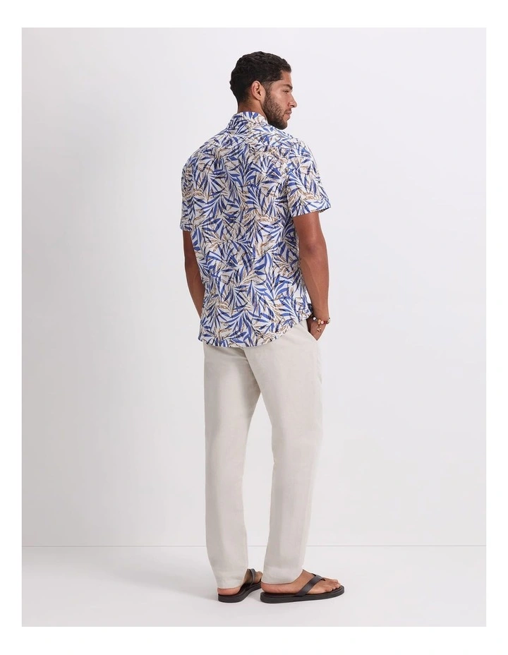 Mason Short Sleeve Shirt in Cornflower/White image 2