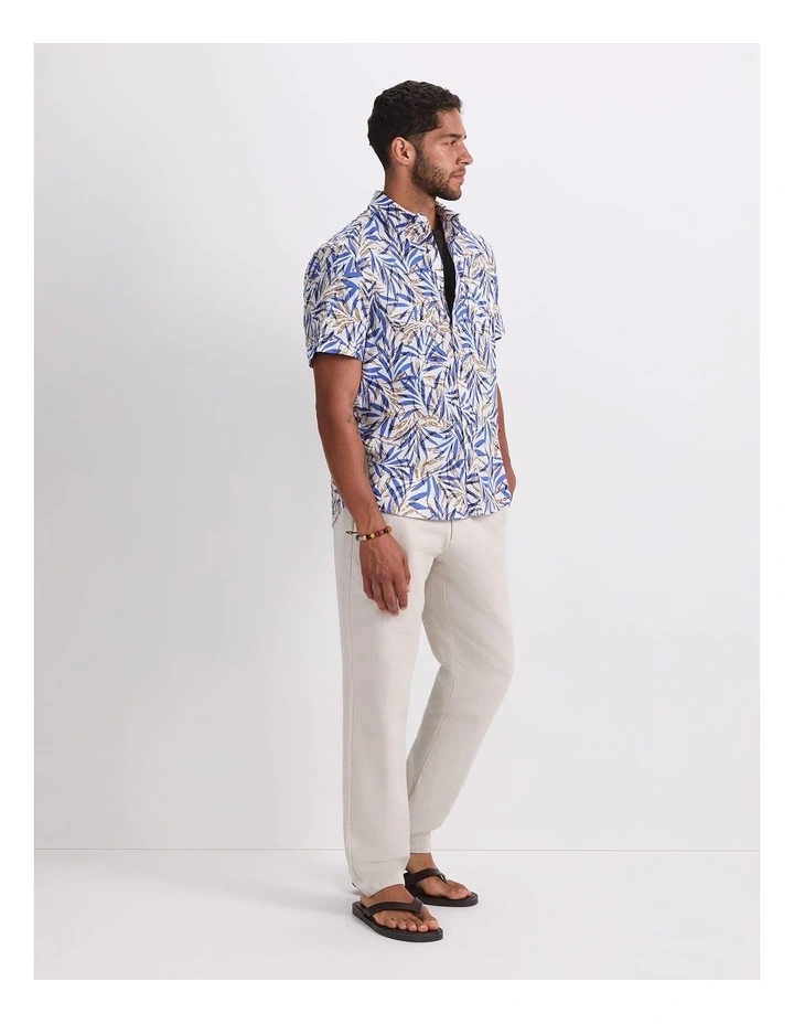 Mason Short Sleeve Shirt in Cornflower/White image 3