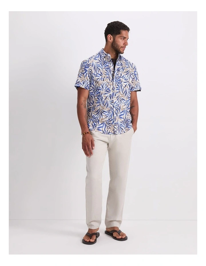 Mason Short Sleeve Shirt in Cornflower/White image 4