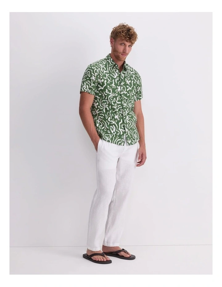 Milo Short Sleeve Print Shirt in Green image 3