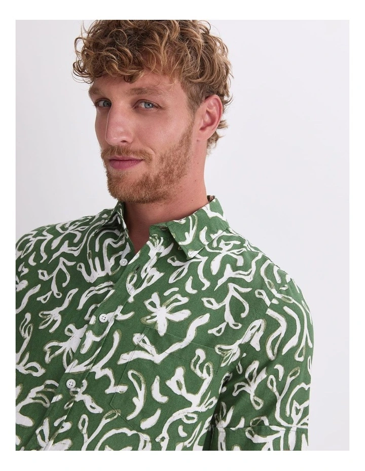 Milo Short Sleeve Print Shirt in Green image 4