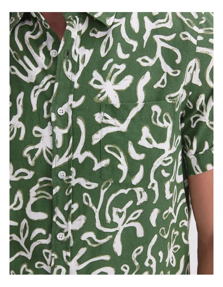 Milo Short Sleeve Print Shirt in Green image 5