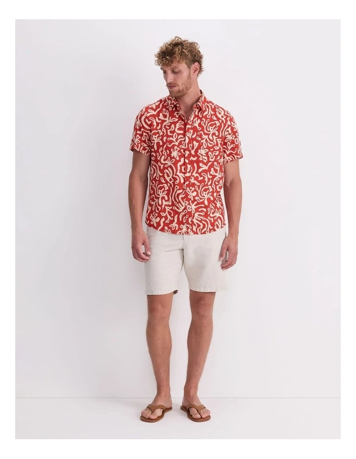 Milo Short Sleeve Print Shirt in Red image 2