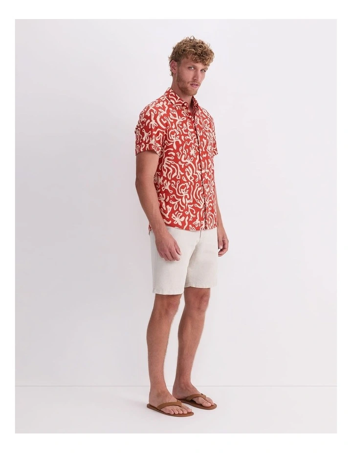 Milo Short Sleeve Print Shirt in Red image 3