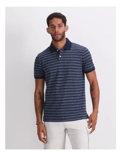 Hugo Stripe Polo in Navy/White
